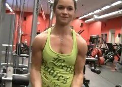 Muscle girl with surprising biceps