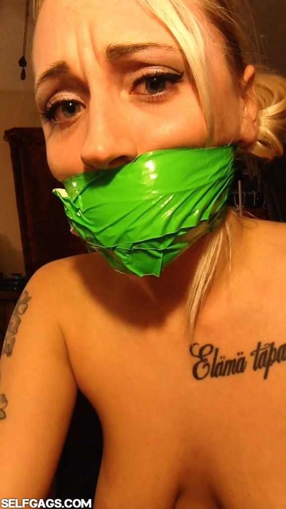 Amateur being gagged with
