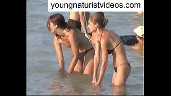Woman left naked humilated beach