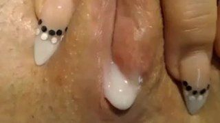 Pussy creamy masturbation close