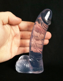 Flea F. reccomend Section cup dildo on glass