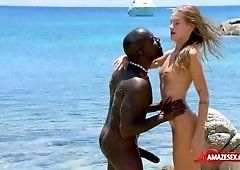 best of Beach nude on slave dick lick