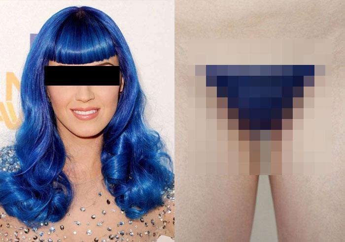 Girl with dyed hair pubic