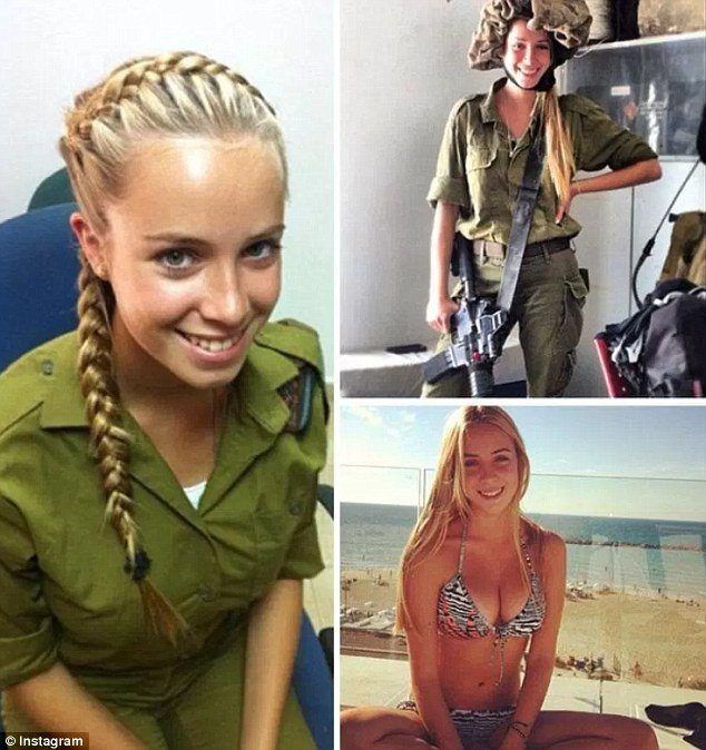 Hot blonde girl in the army