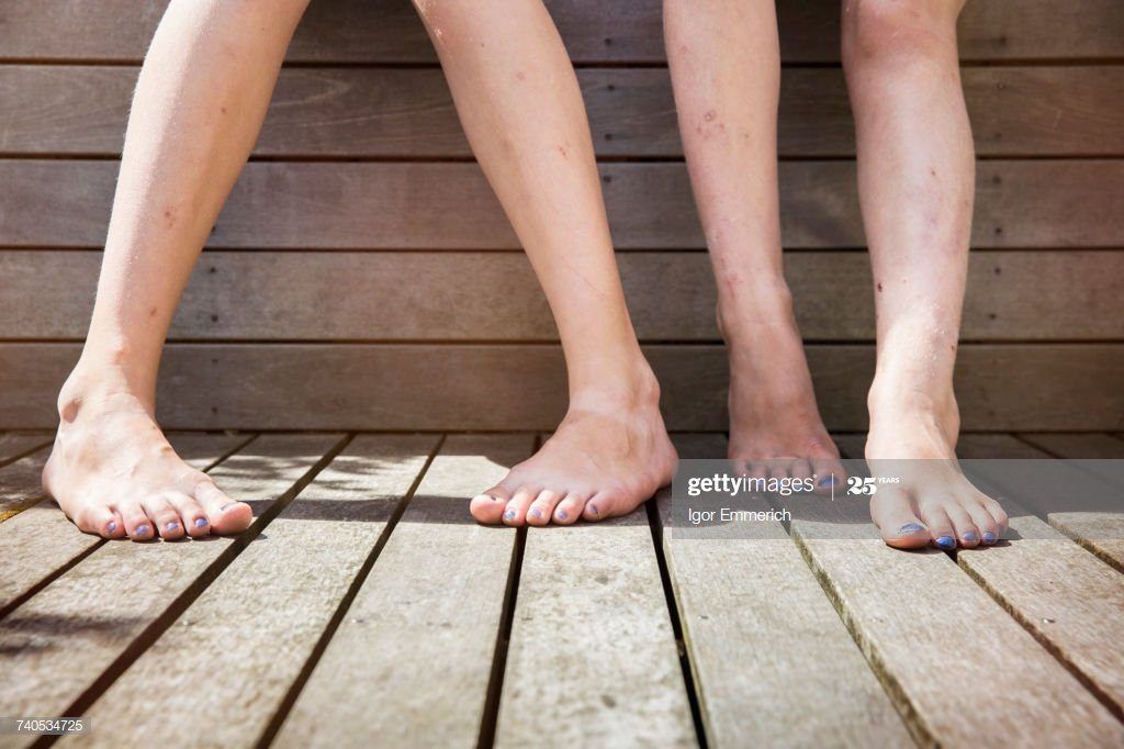 Tan bare foot girls