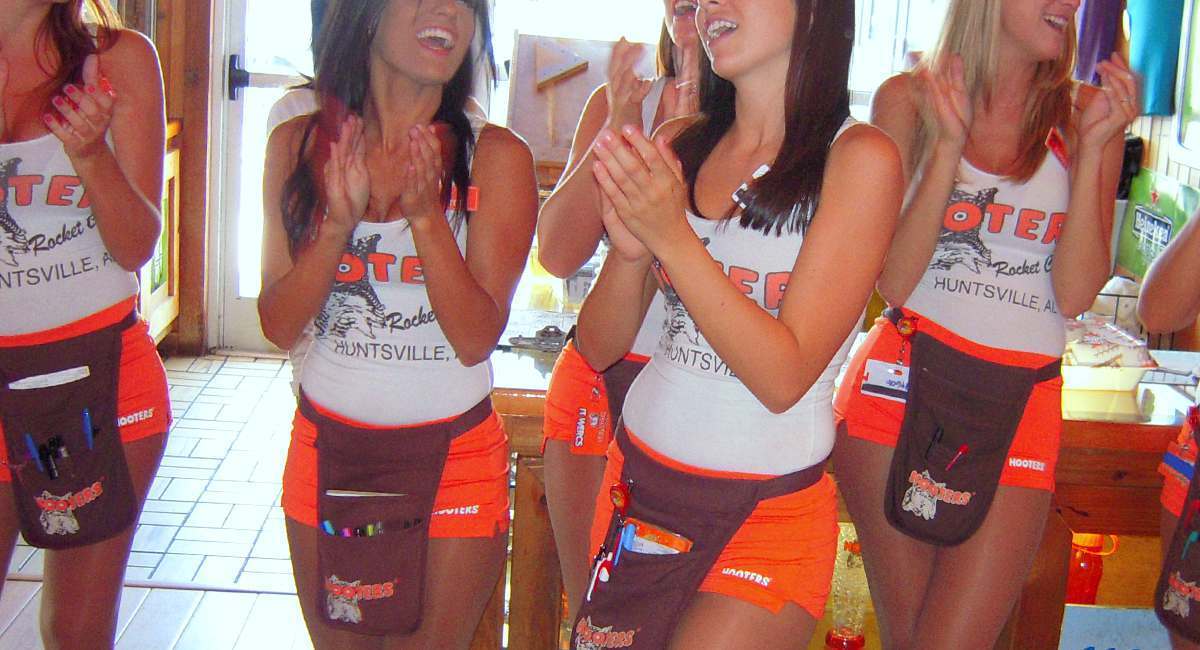 Guys touching girls at hooters
