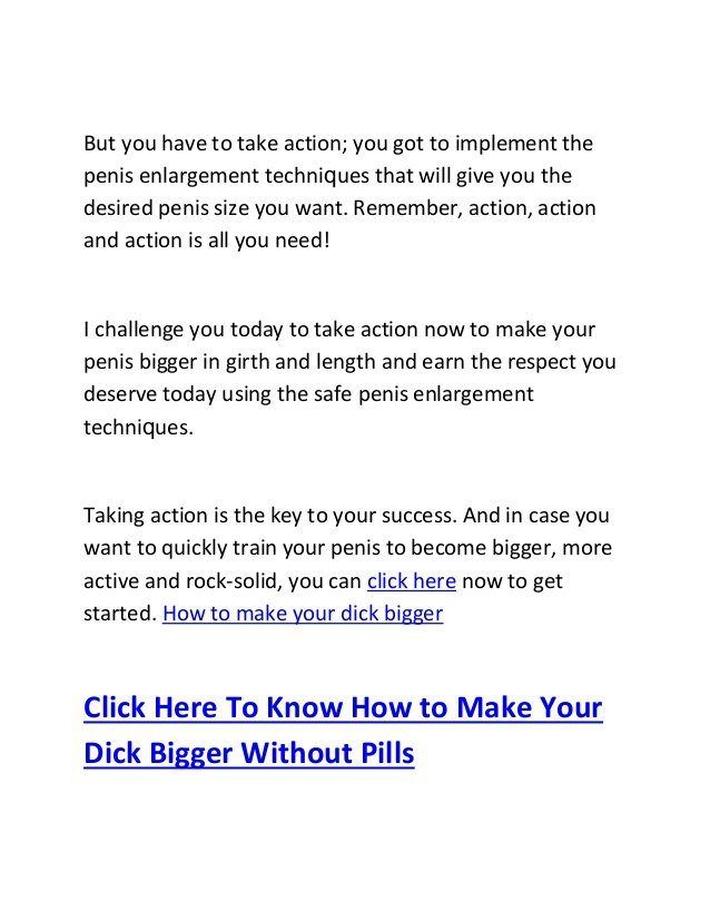 How to grow a big dick without pills