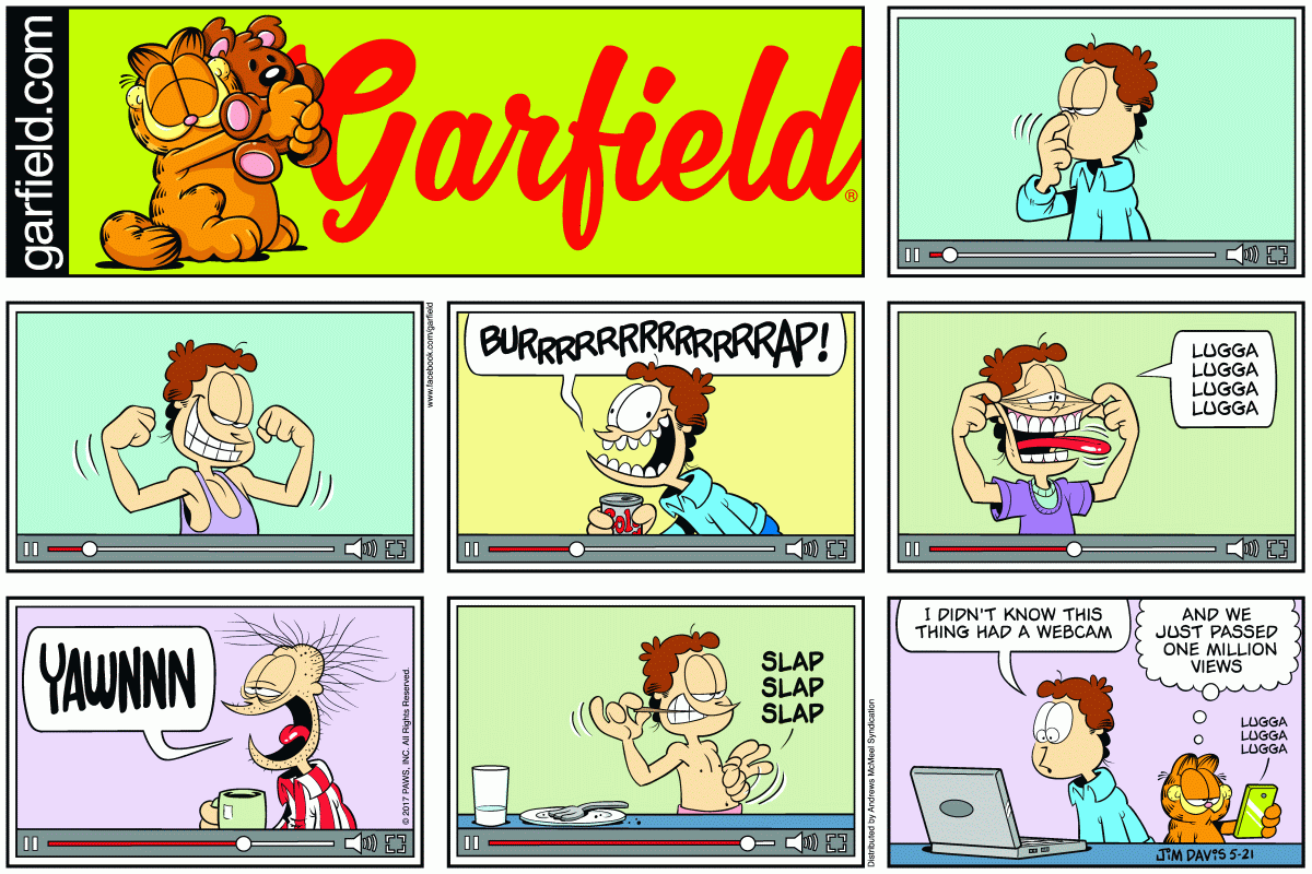 Snapple reccomend Garfield comic strip characters