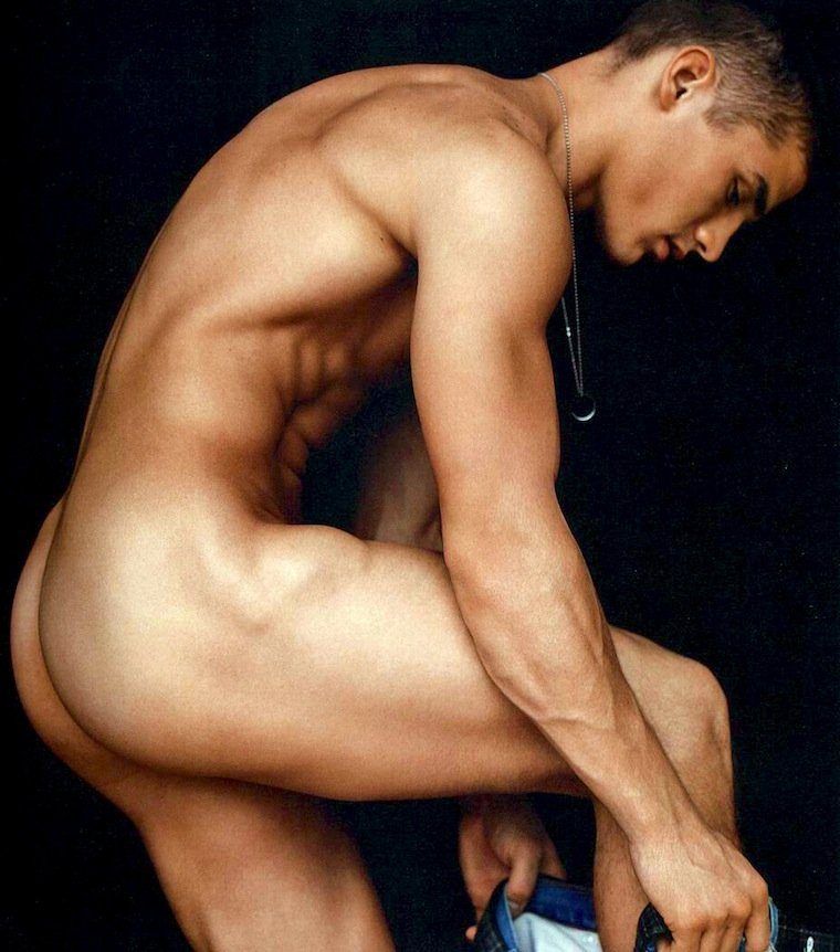 Nude male modeling ass