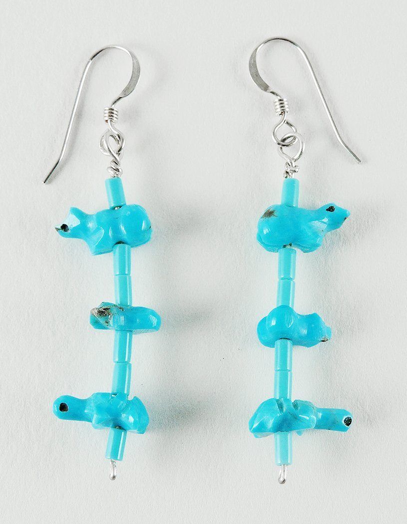 Serpentine reccomend Turquoise fetish wolf earrings