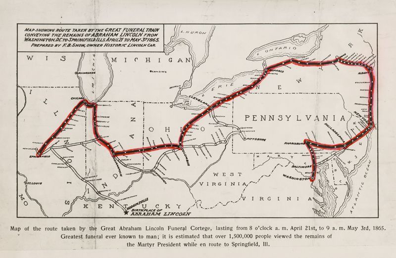 Genghis reccomend Abraham lincoln funeral train route map
