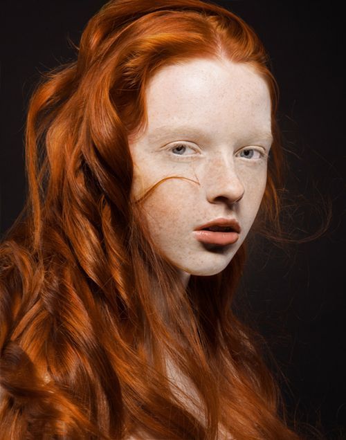 Pale redhead teen facial