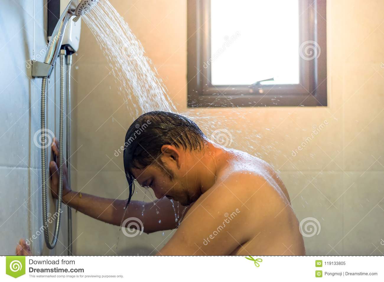 woman having sex in shower