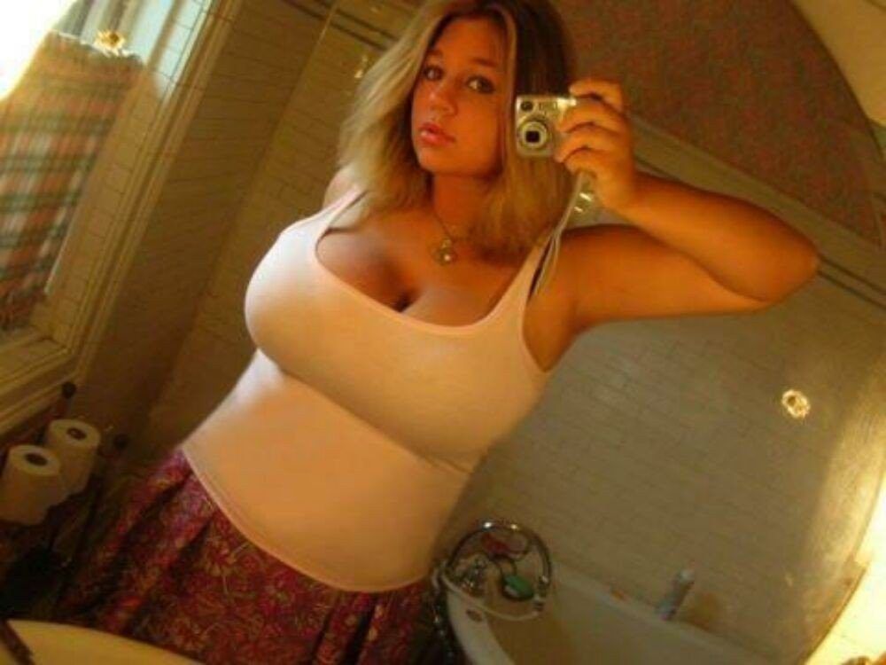 Chubby girl with fake tits