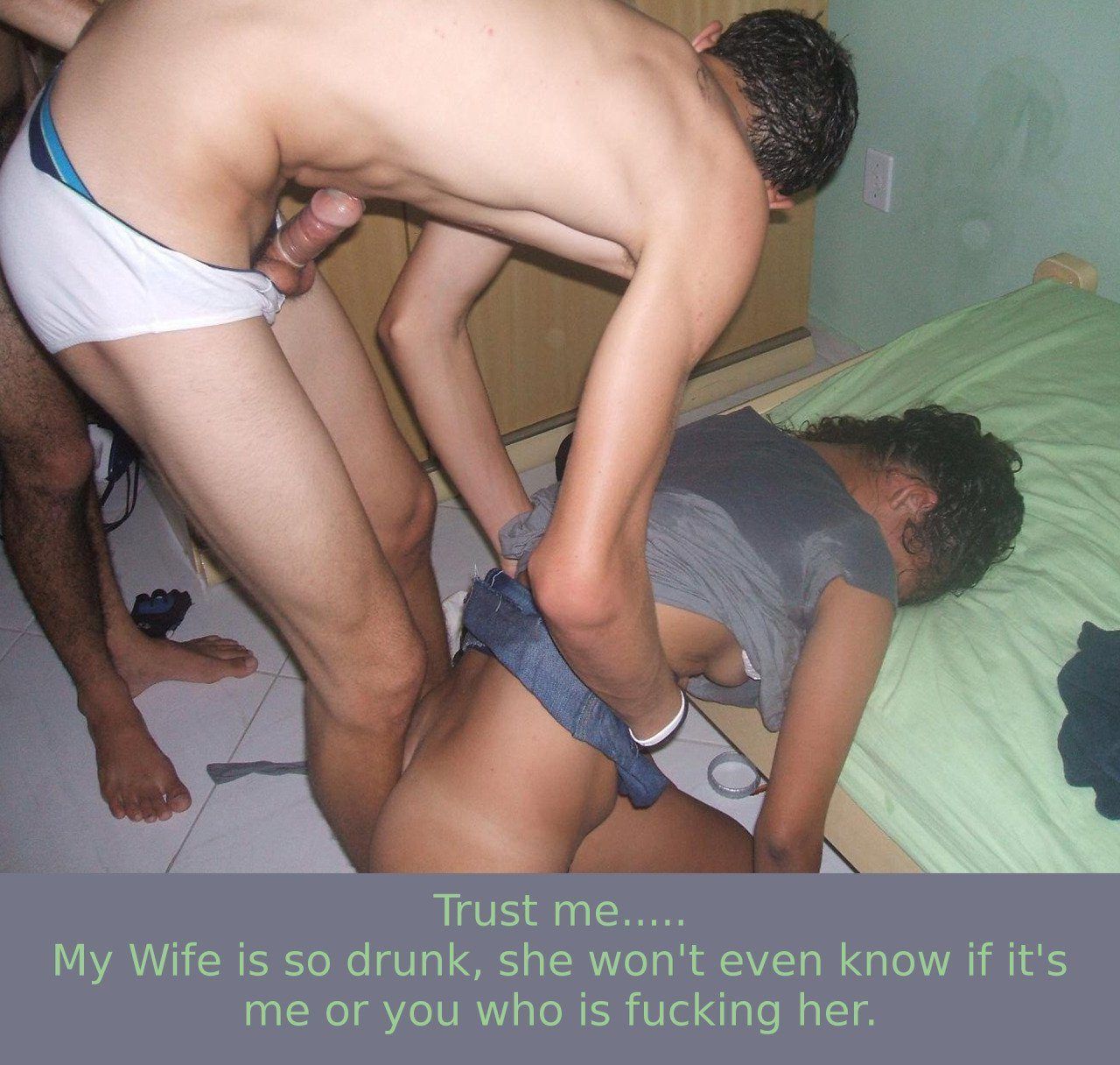 Drunk sleeping wife fucked