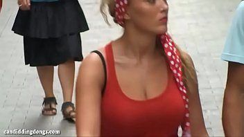 Busty women on the street boobs
