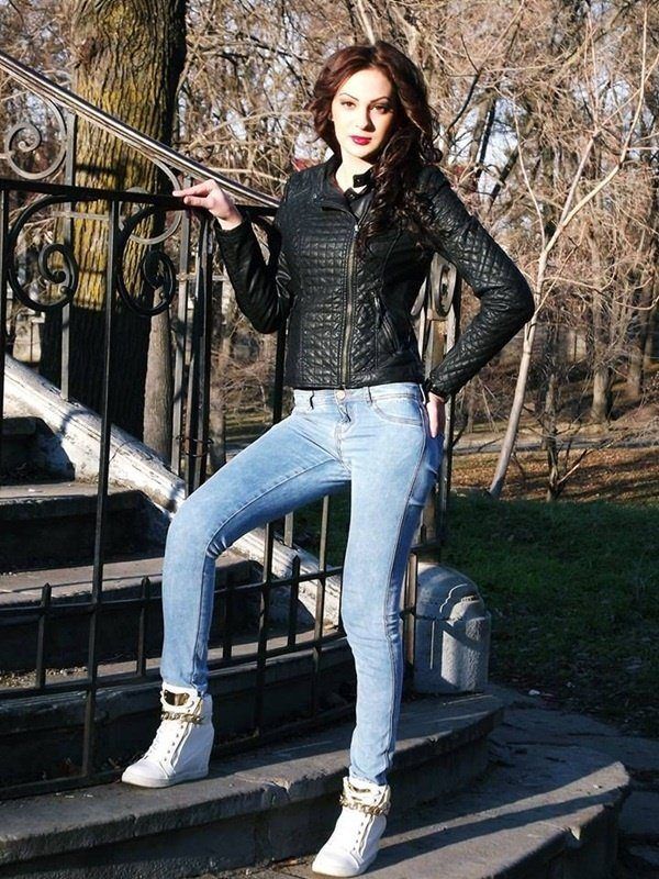 best of Babe leather jacket jeans Hot