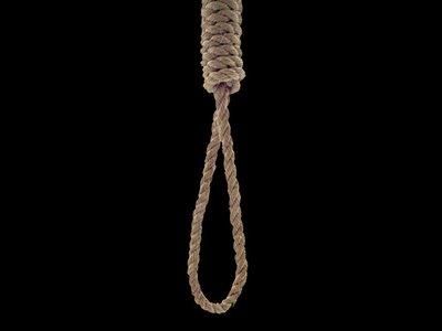 Jack off while hanging from rope