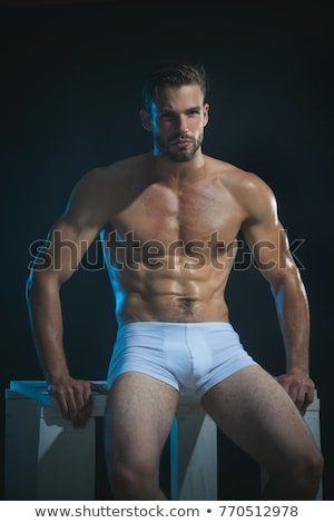 Men muscle nude fitness model