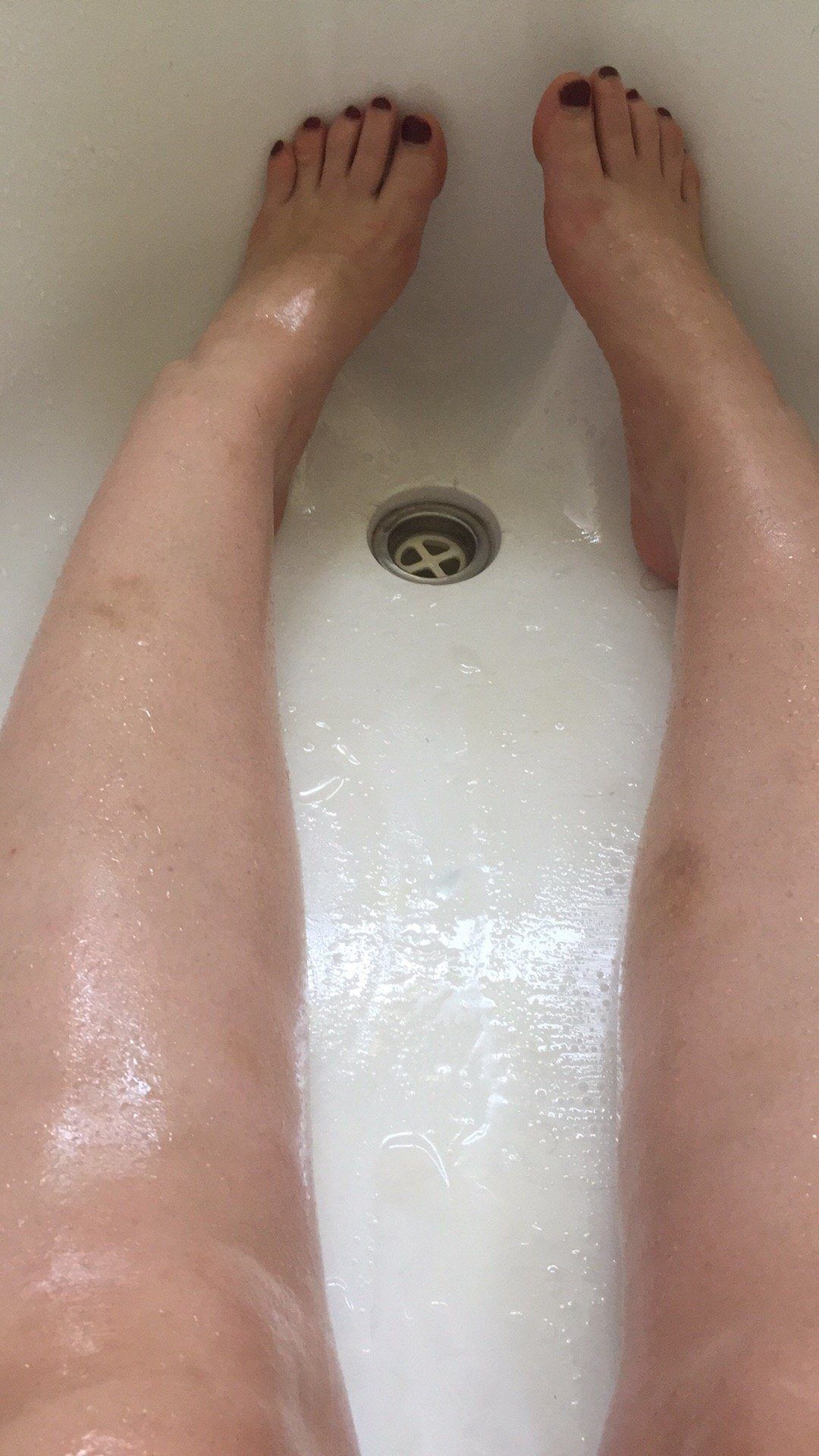 Obese person in bath tub