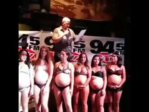 Pregnant bikini contest clip