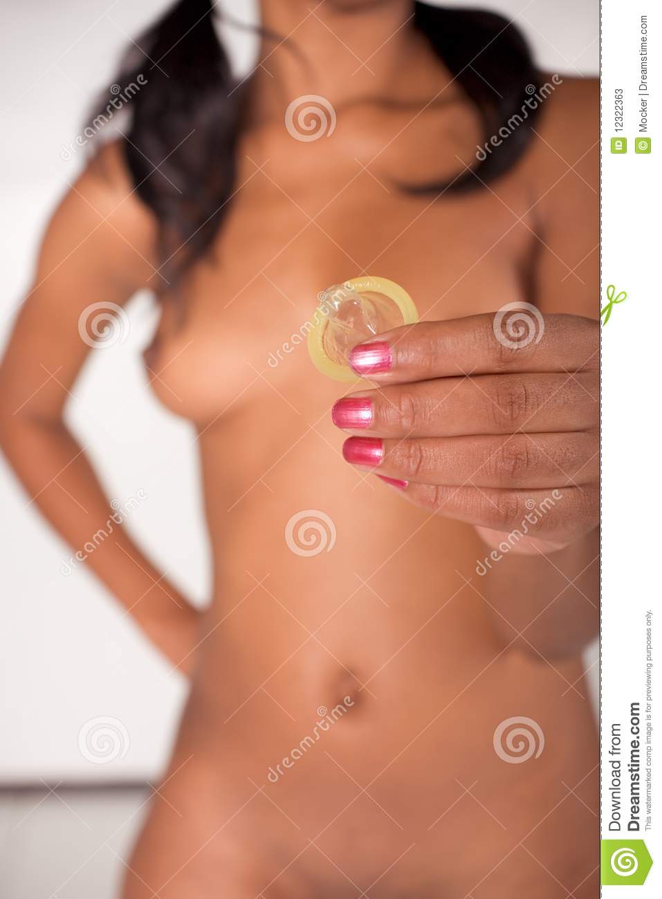 Young naked female condom